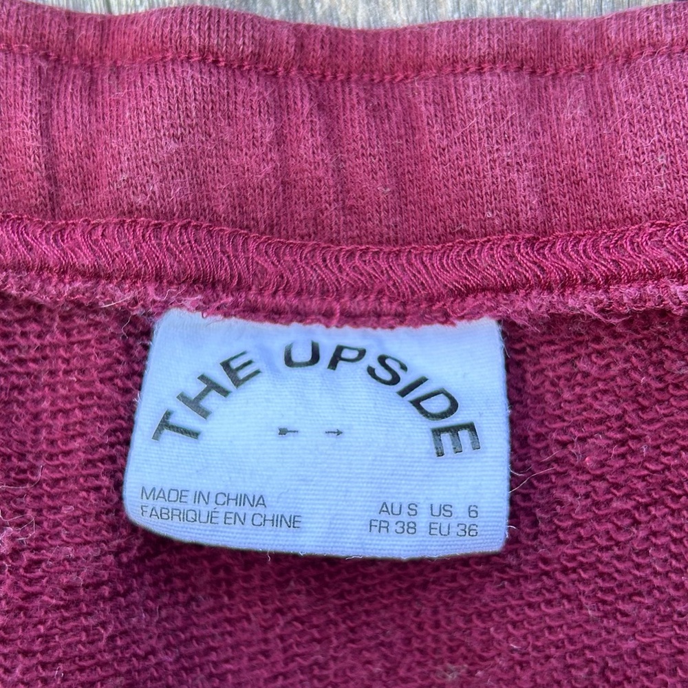 The Upside Phoenix Byron Track Pant Cotton Maroon Burgundy S - Picture 5 of 16